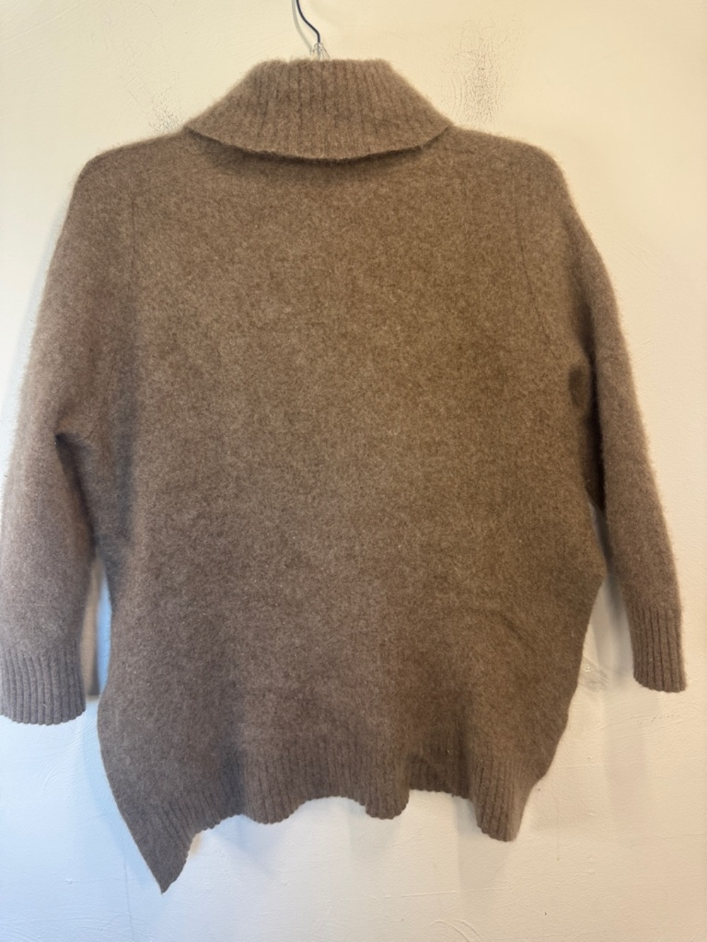 Saks Fifth Avenue Black Label Taupe Cashmere Funnel Neck Pullover Sweater - Picture 3 of 4